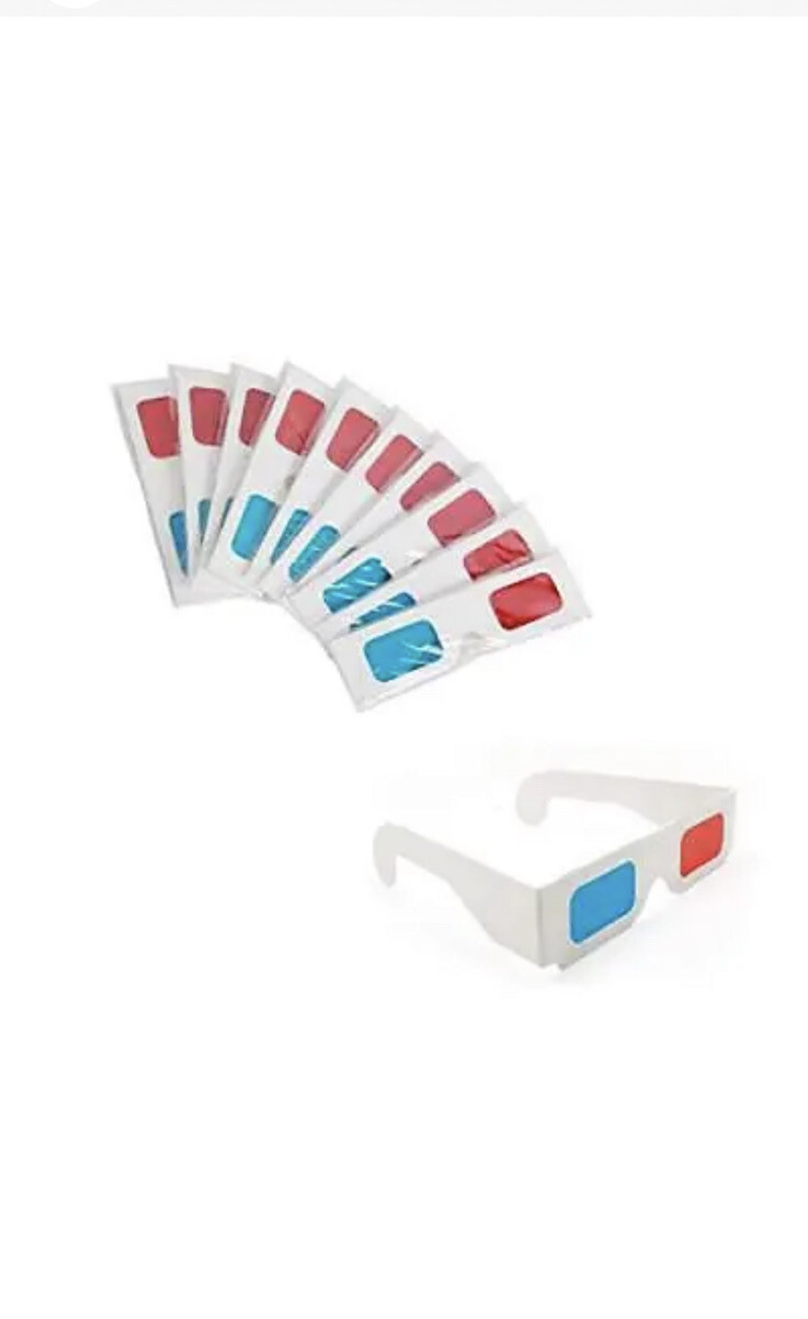 3D Glasses for Movies,10 Pairs 3D Glasses Red and Cyan White Frame