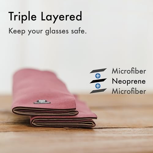 Burrito Style Microfiber Foldable Eyeglass Case - Slim 08 Burgundy Grey