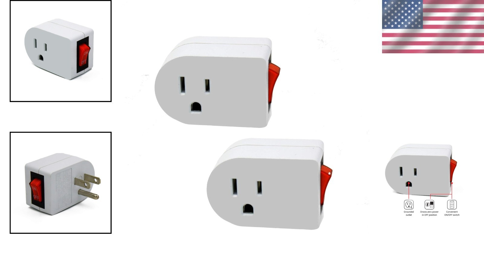 Convenient 15A White On/Off Switch with Red Indicator Light - Certified