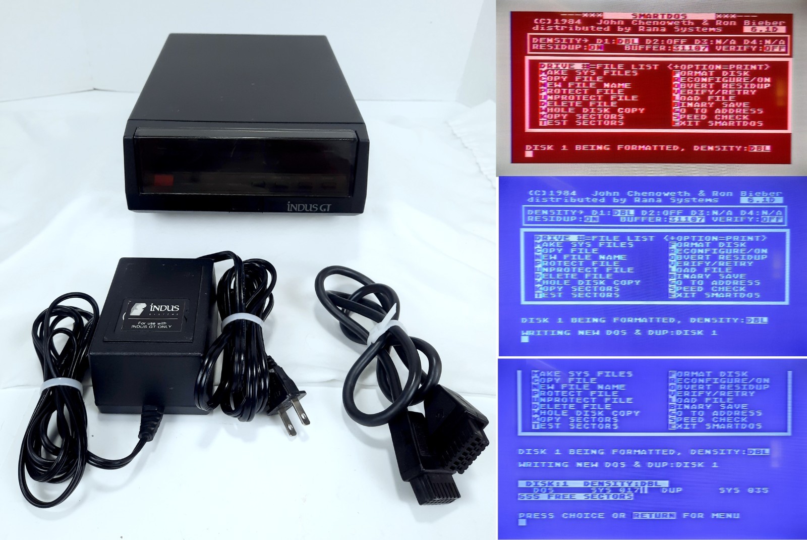 Indus GT Disk Drive For Atari Computers W/Power Supply & Cable Tested & Working