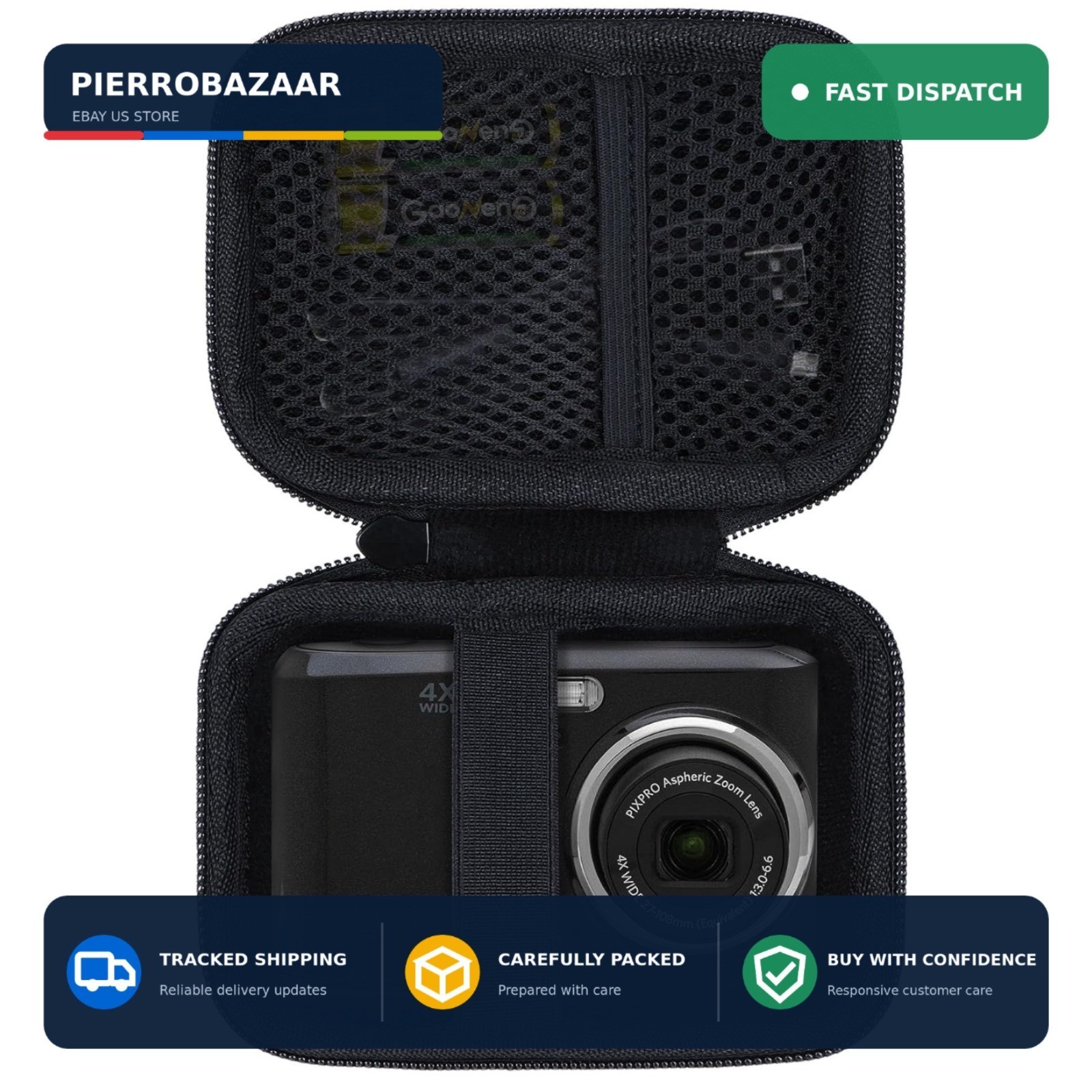 Lebakort Storage Case for KODAK PIXPRO FZ45 FZ55 Digital Camera - Black