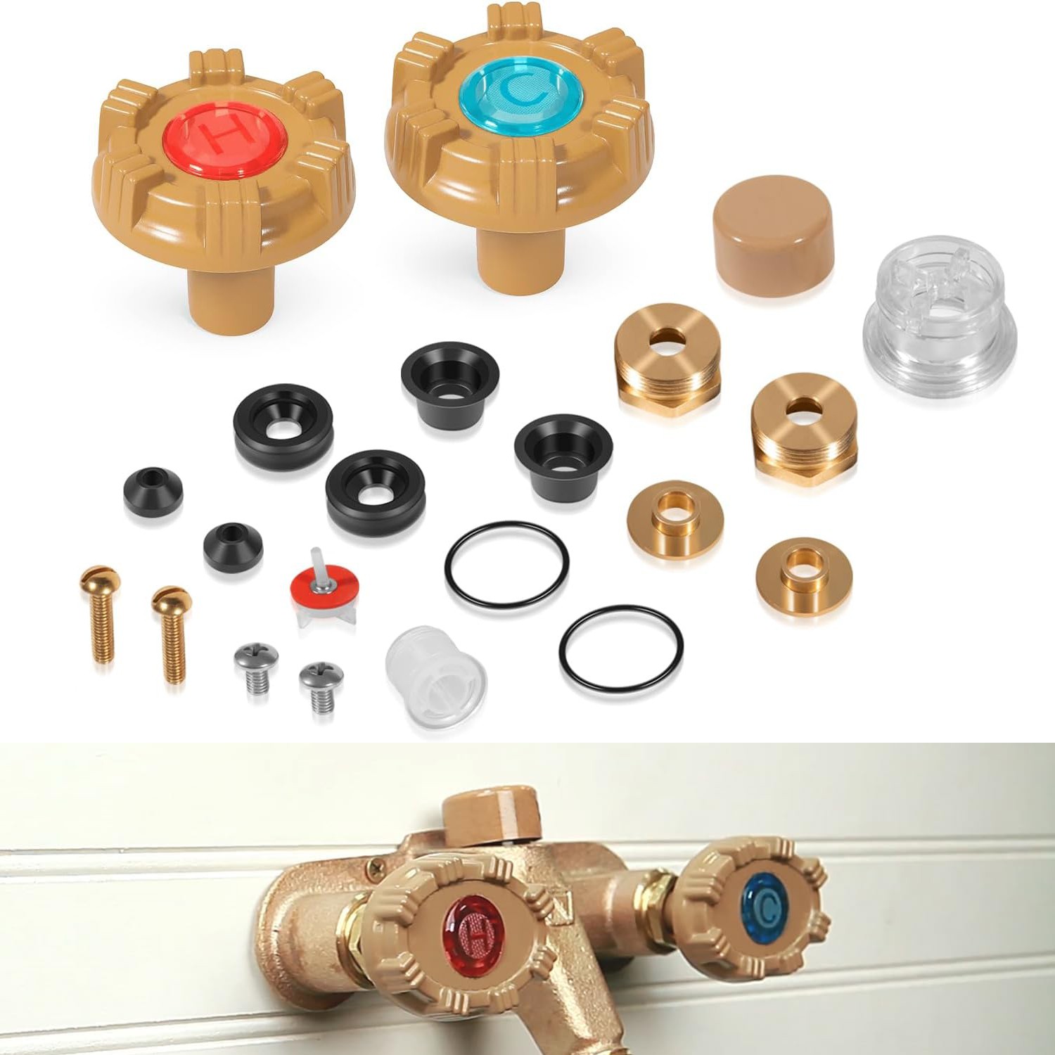RK-22PRV Repair Kit Metal Handle for Woodford Model 22/V22 Hot Cold Wall Faucet