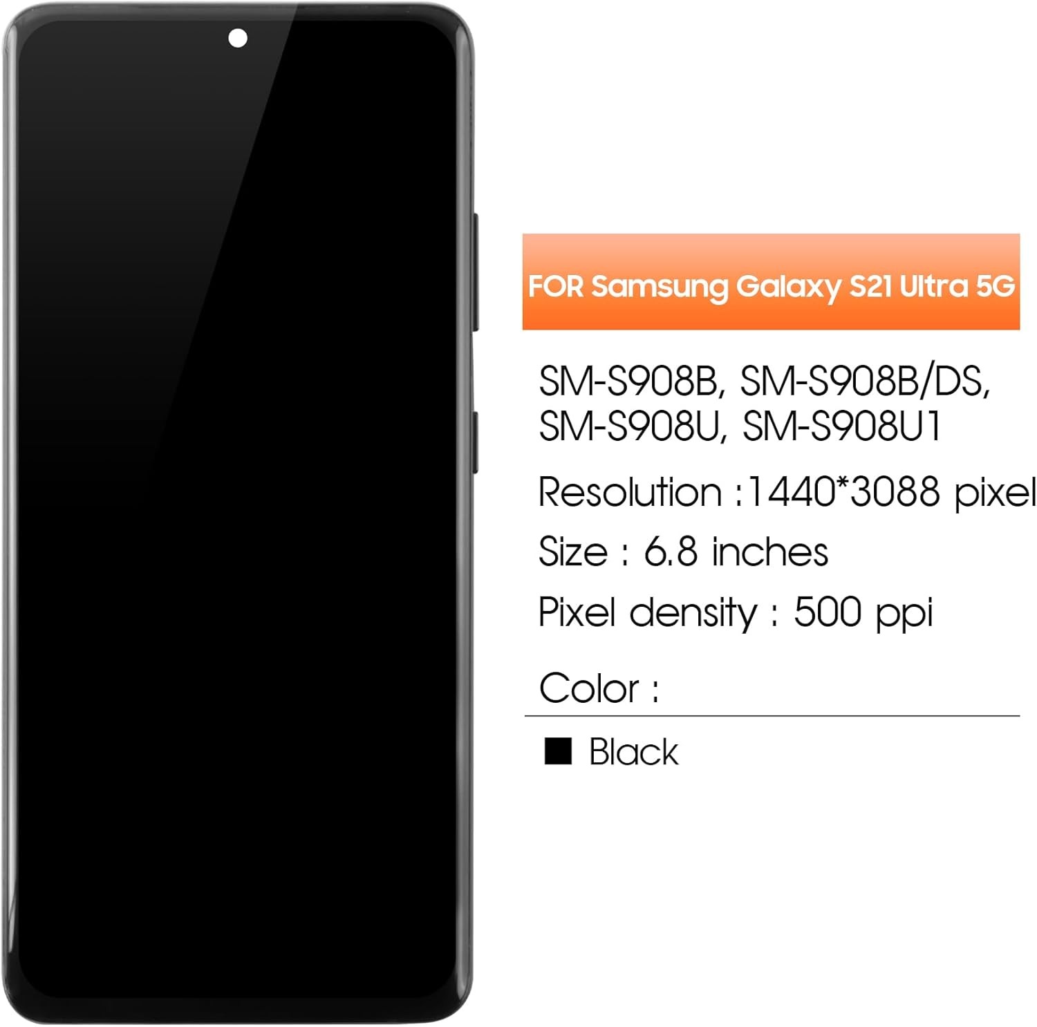 For Samsung Galaxy S21 Ultra OLED Display LCD Touch Screen Replacement + Frame