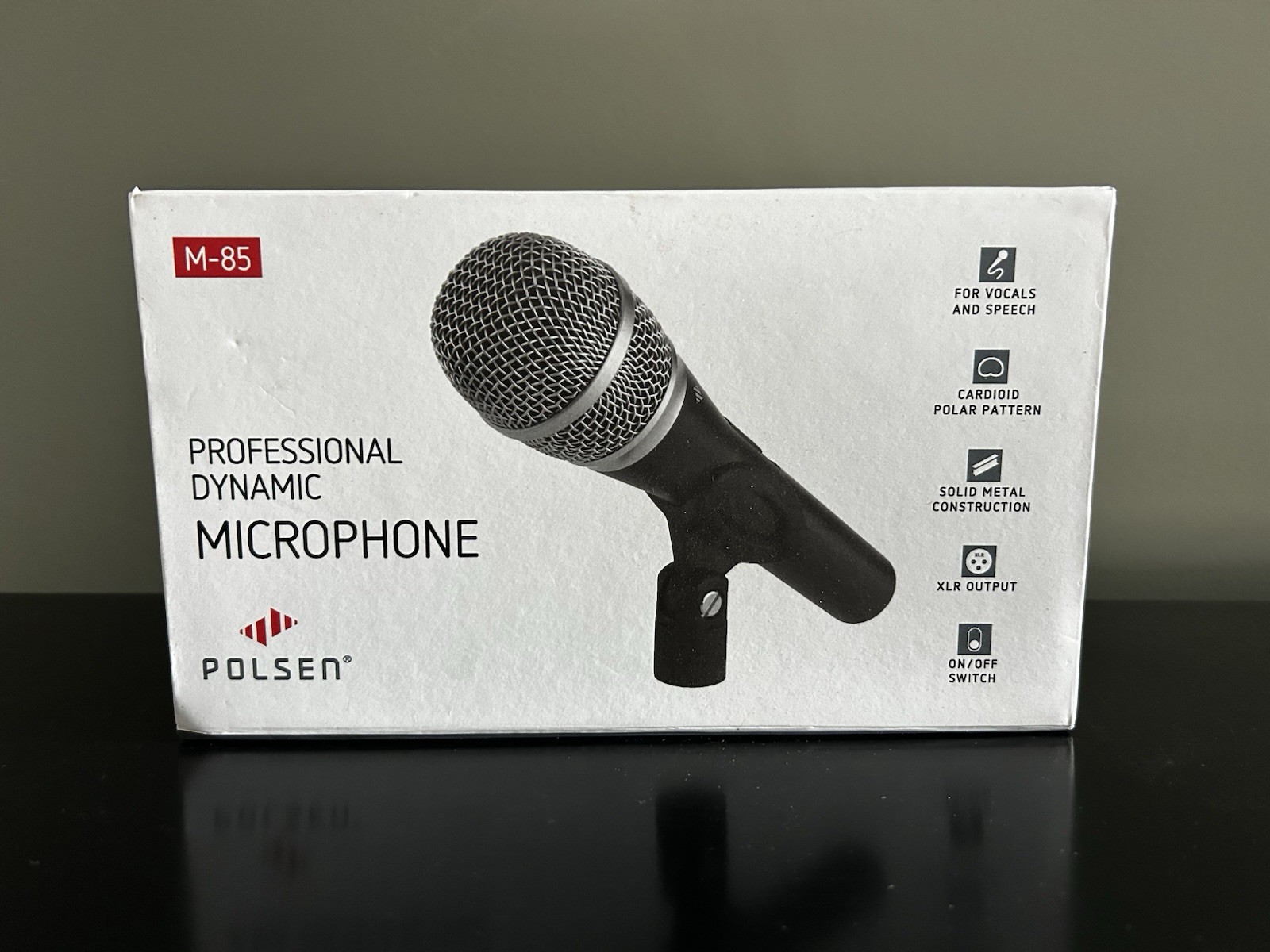 Polsen M-85 Dynamic Microphone Cardioid XLR Solid Metal On/Off Switch