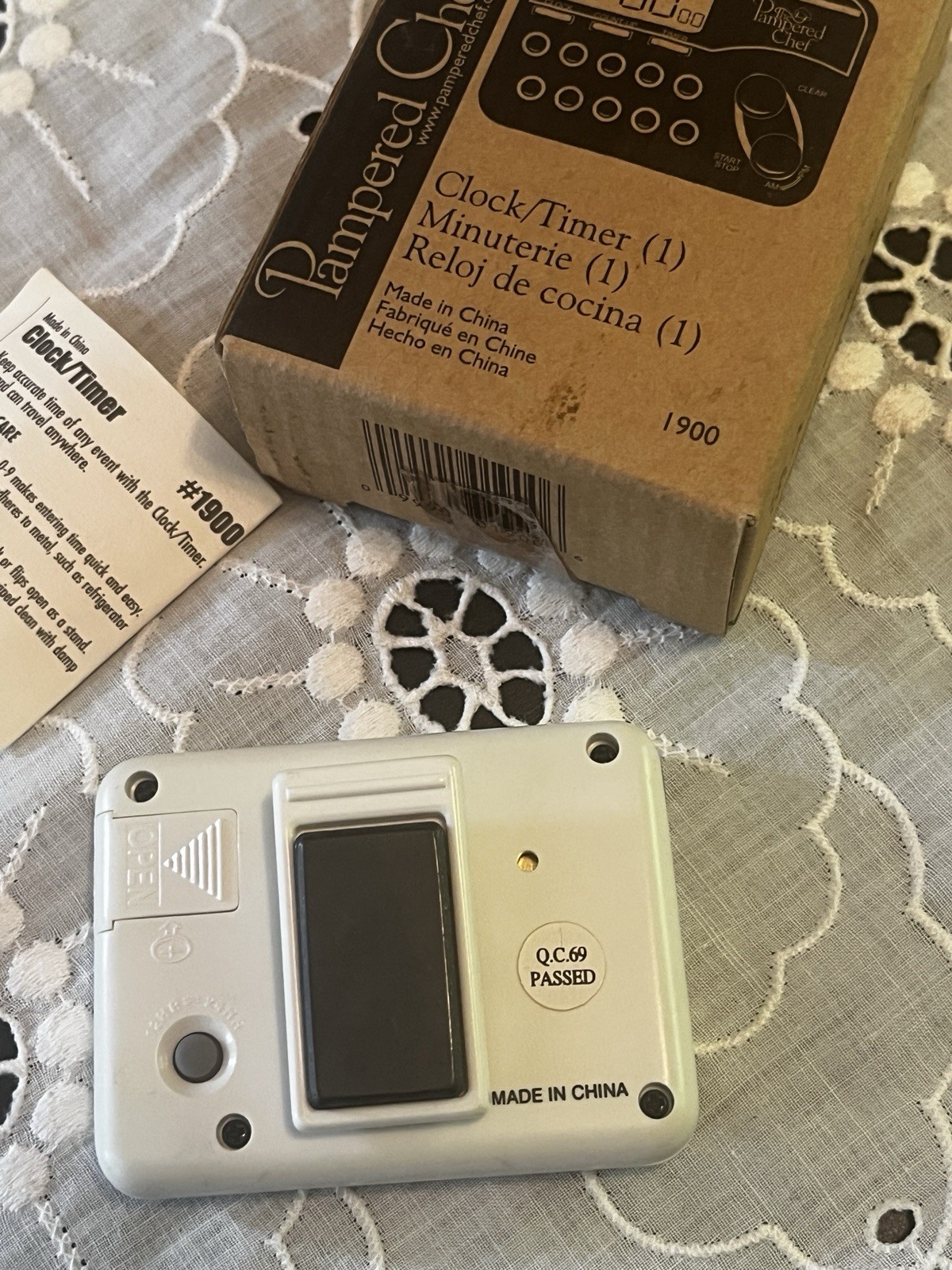 Pampered Chef Digital Clock Timer Model #1900 With Magnetic Clip W/ Instructions