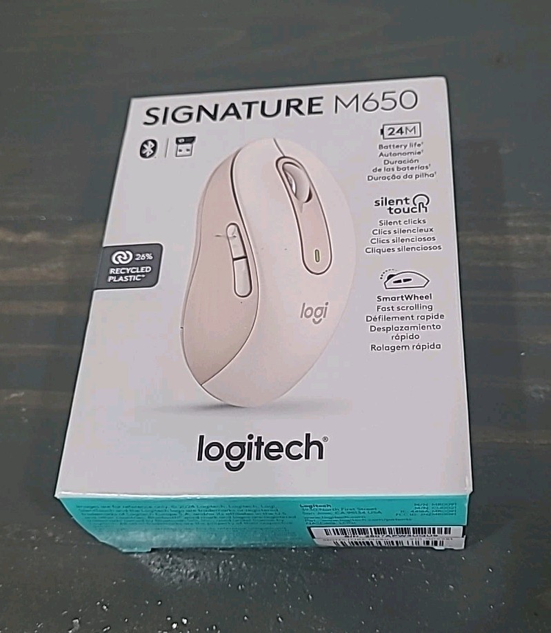 Logitech - Signature M650 Wireless Scroll Mouse with Silent Clicks - Rose F1***