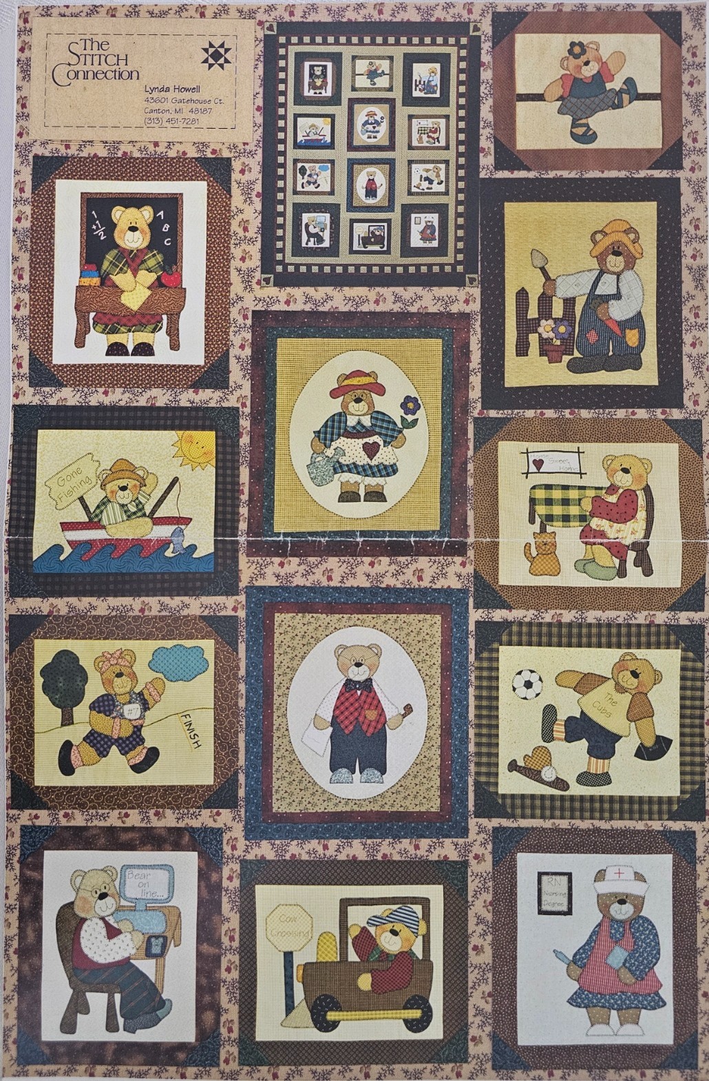 Bear Family Album Complete BOM Quilt Pattern Set ~ The Stitch Connection ~ NOS