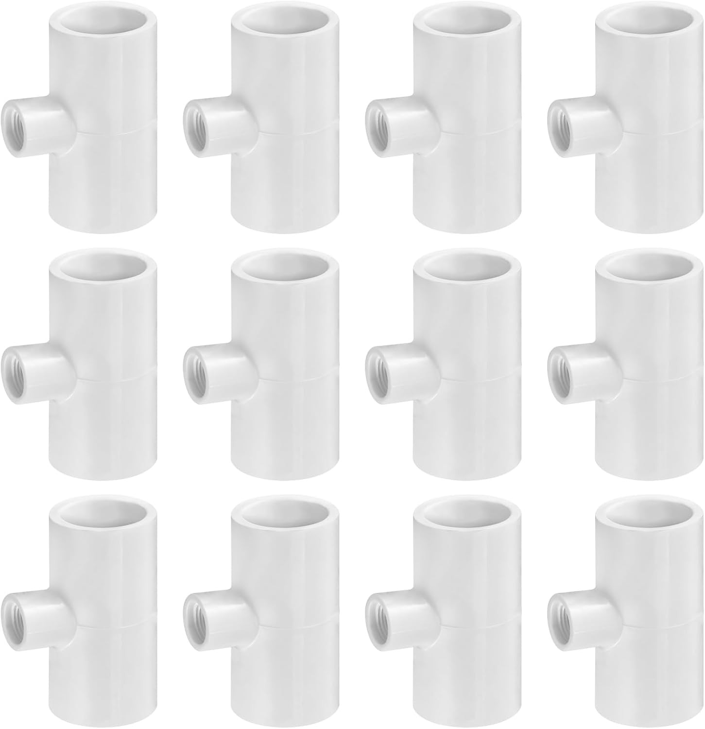 12 Pack Chicken Waterer PVC Tee Fittings - Fully Automatic for Threaded Chicken