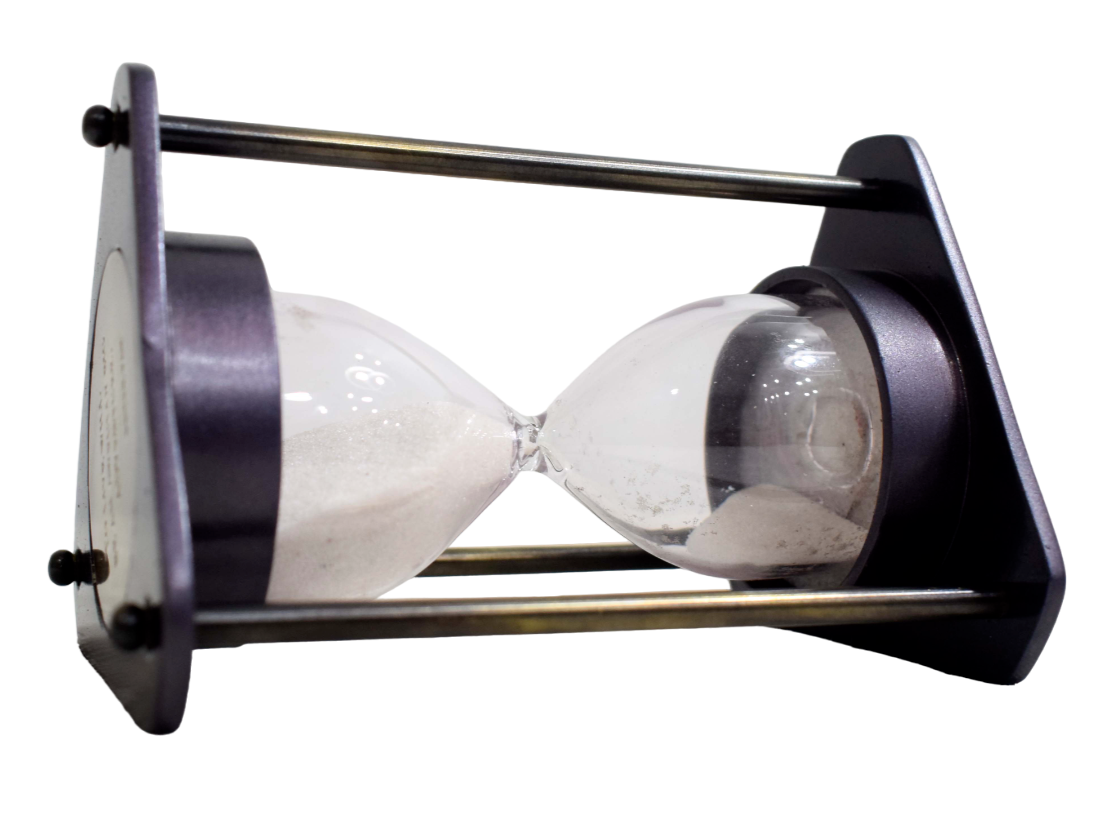 Modern Minimalism Classic Function: Triangle Sand Timer w/ Gleaming White Sand