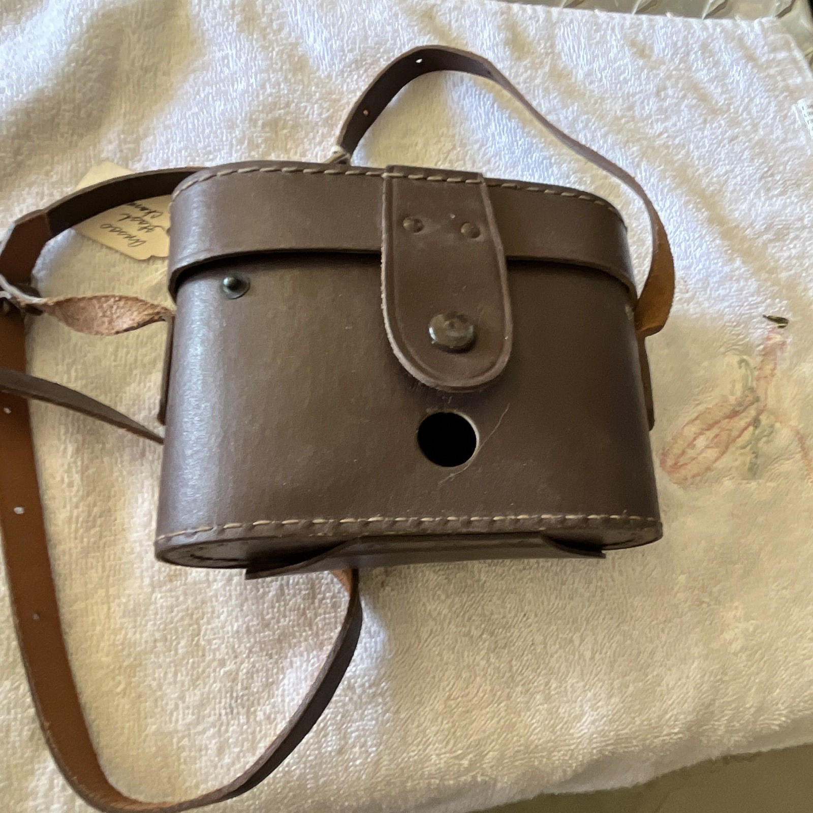MarsCo Brown Leather Universal Binocular Case/Bag with Shoulder Strap