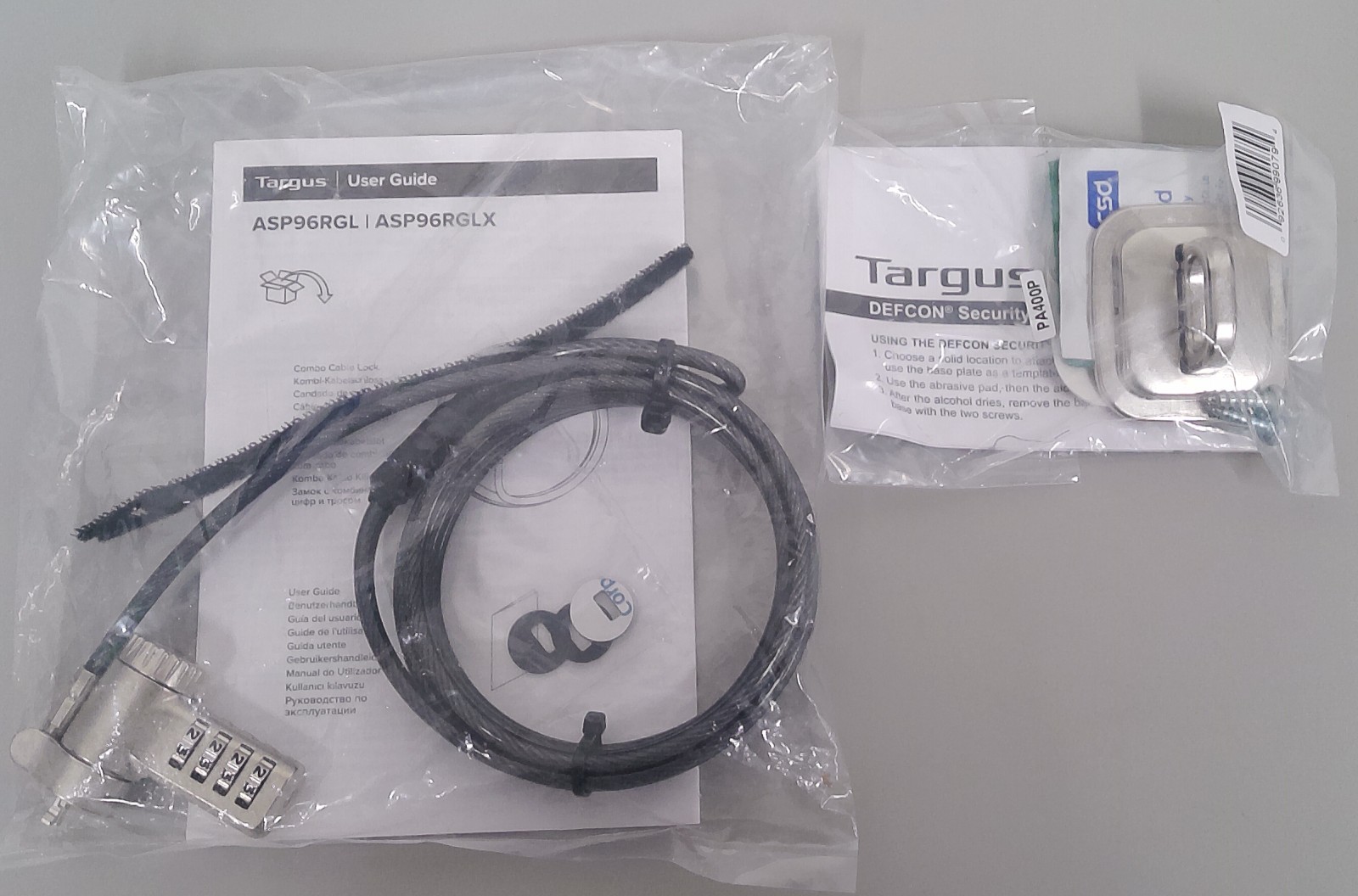 Lot of 50 - Targus PA400P DEFCON Security Base Plate and Resettable Combo Lock