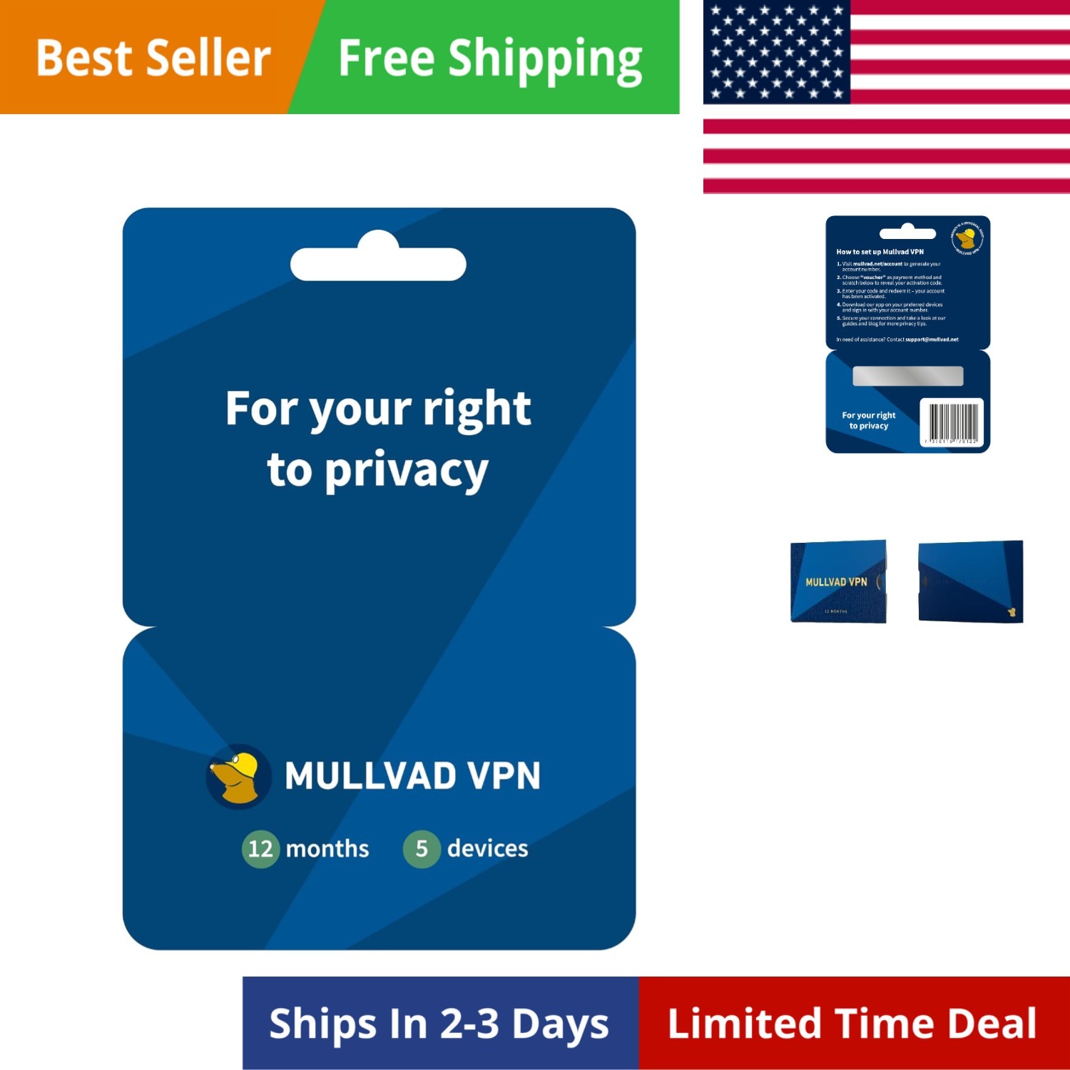 12  for 5 Devices | Protect Your Privacy with Easy-To-Use Security VPN Service