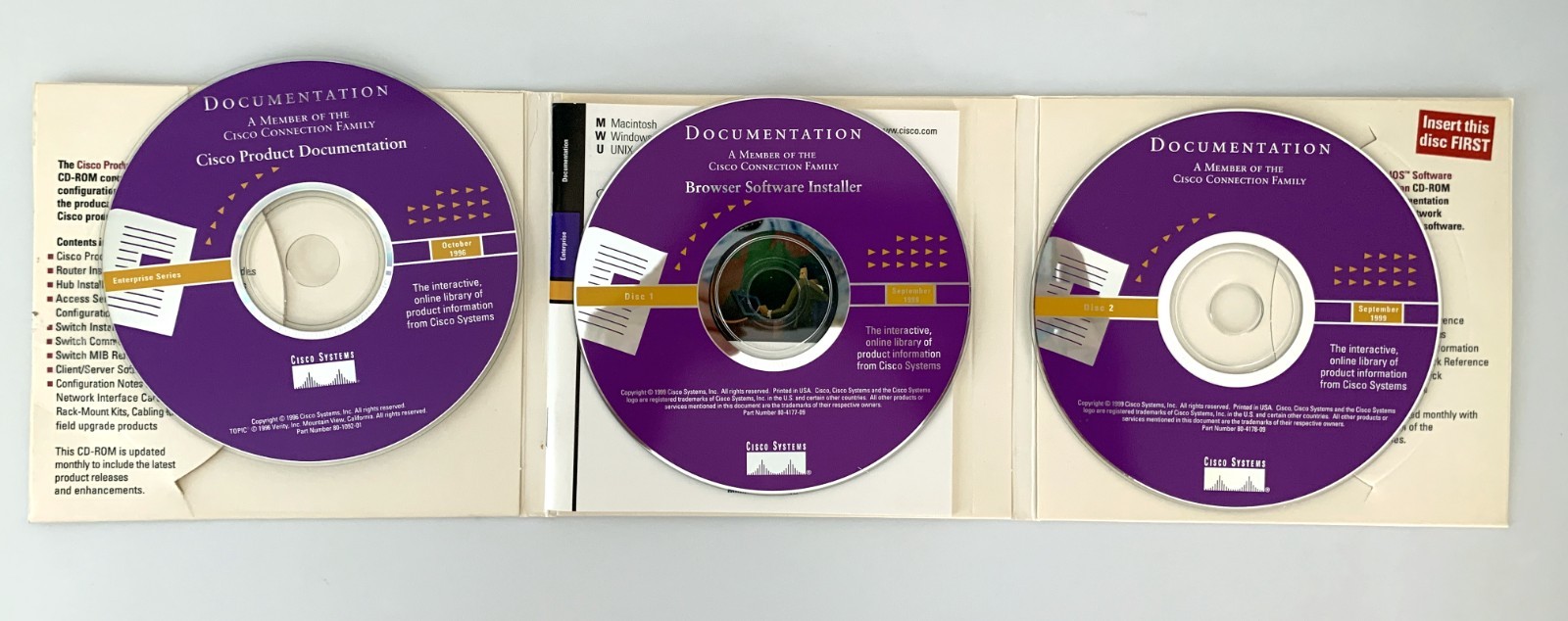 Cisco Systems Documentation 3 CD Set Enterprise Series Reference Vintage