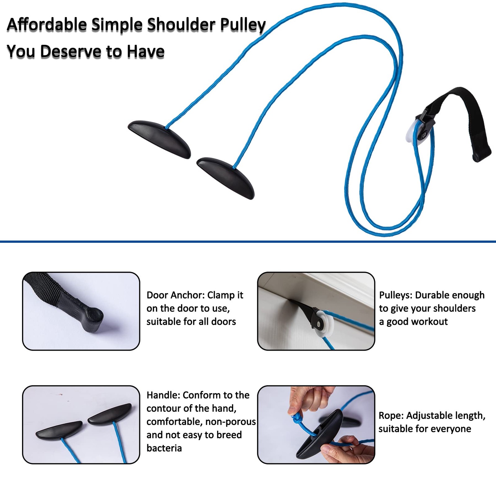 Shoulder Pulley Over The Door Physical Therapy System, Exercise Pulley, Blue