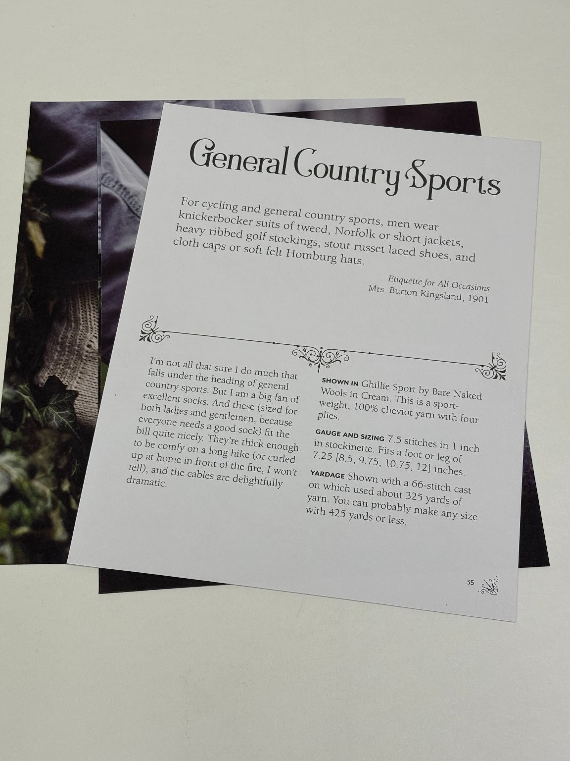 General Country Socks Knitting Pattern Pages from Book