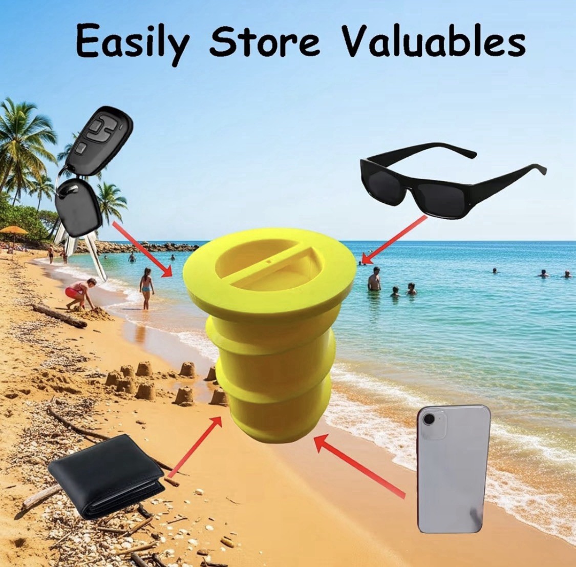 Beach Sand Vault Screw Coastal Cache Keep safe&dry Summer Vacation