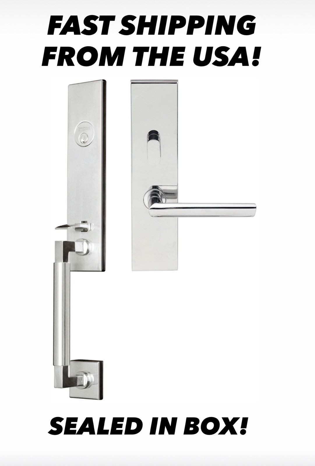 INOX NY Mortise Entry Handleset Stockholm Satin Stainless Steel NY107TD-32D-RH
