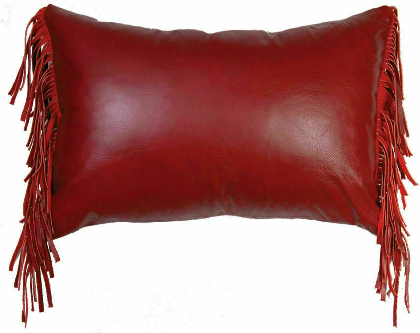 Attractive Cover Cushion Decorative Soft Red Pillow Leather