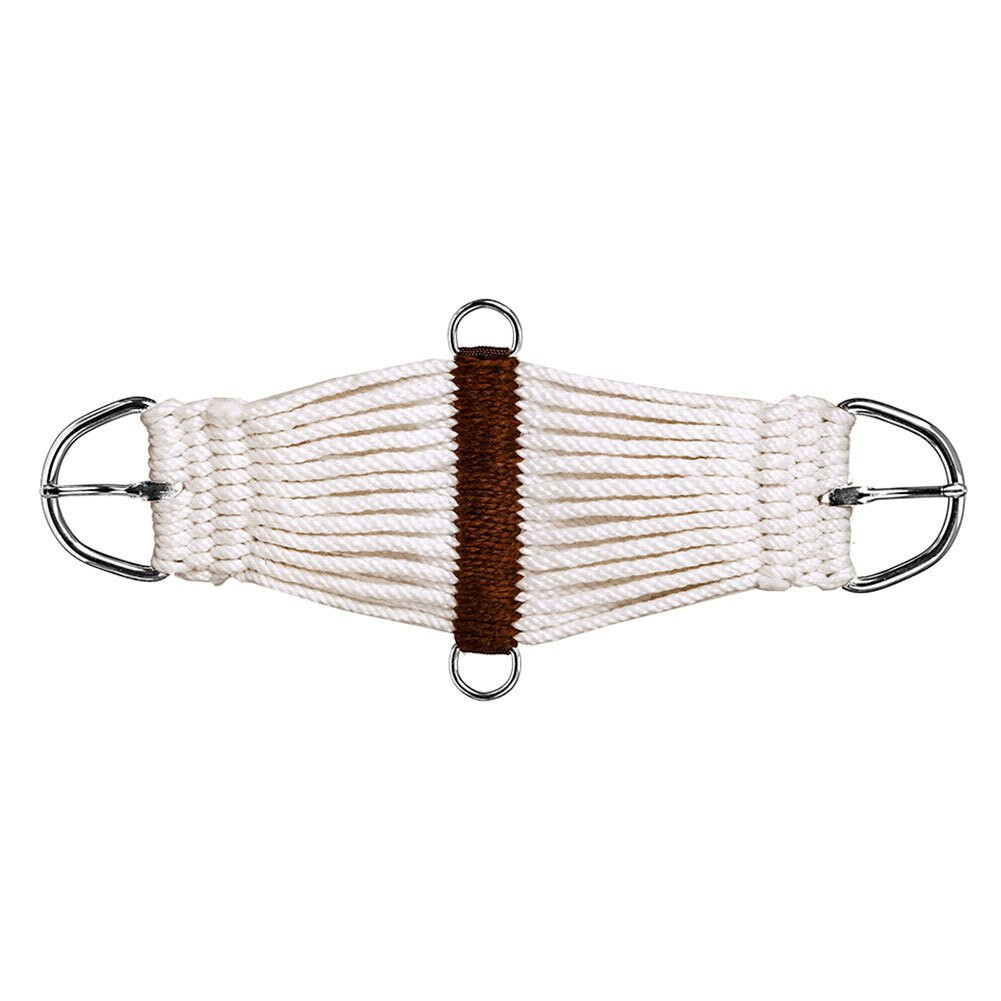 MUSTANG Pony Rope 23-Strand Double Woven White Rayon Cinch with Buckles & Dees