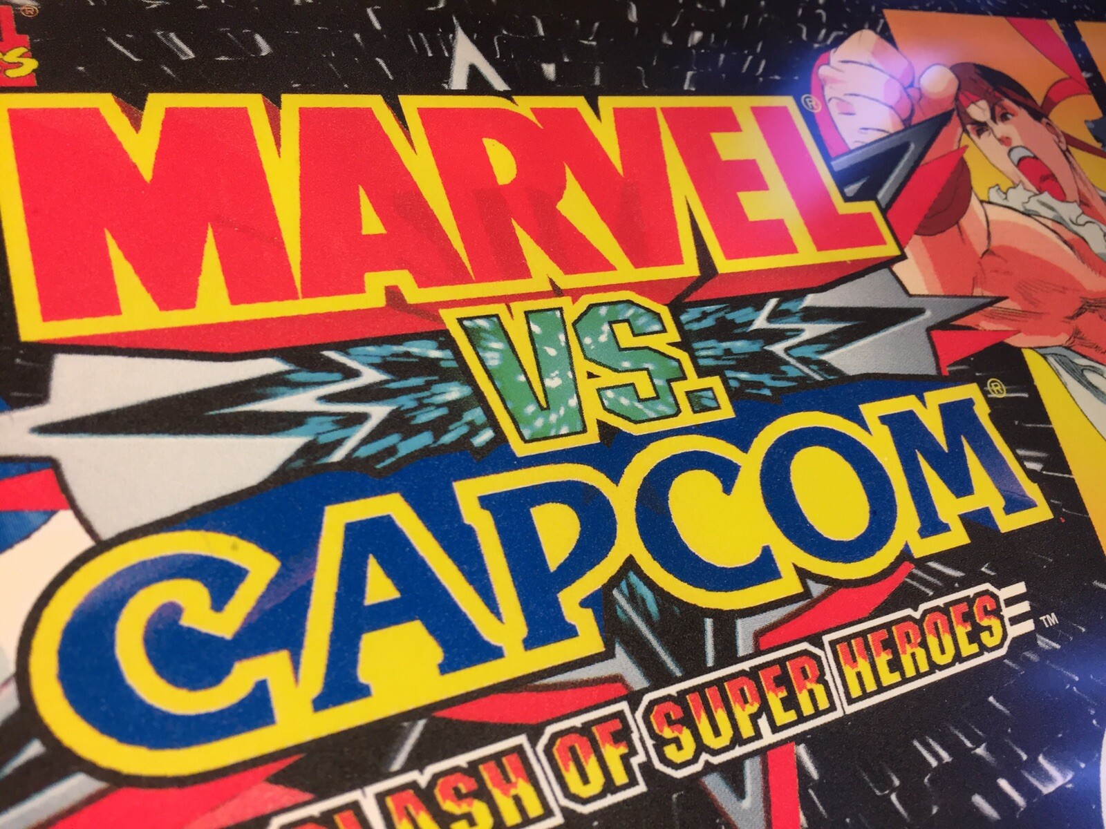 Marvel vs Capcom Arcade Marquee 26"x8" and Moves and Instruction Sticker Sheets