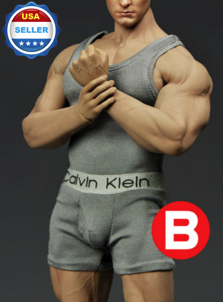 1/6 scale Men Tank Top Underwear Set GREY For Phicen M33 M34 male Figure body