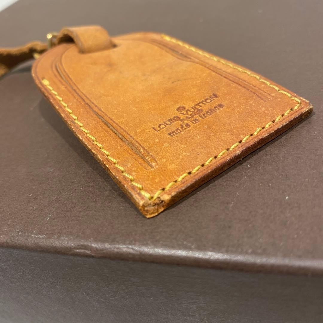Louis Vuitton Luggage Name Tag & Poignée Set Vachetta Leather Vintage Japan