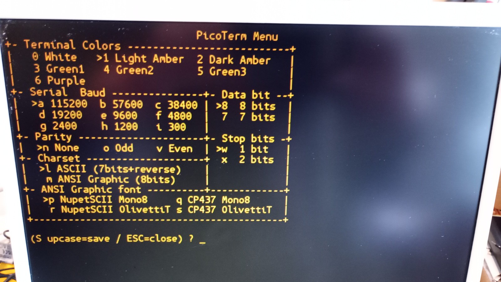 ANSI / VT100 / VT52 RS232 Serial Terminal Project Kit for Raspberry Pi Pico -Kit