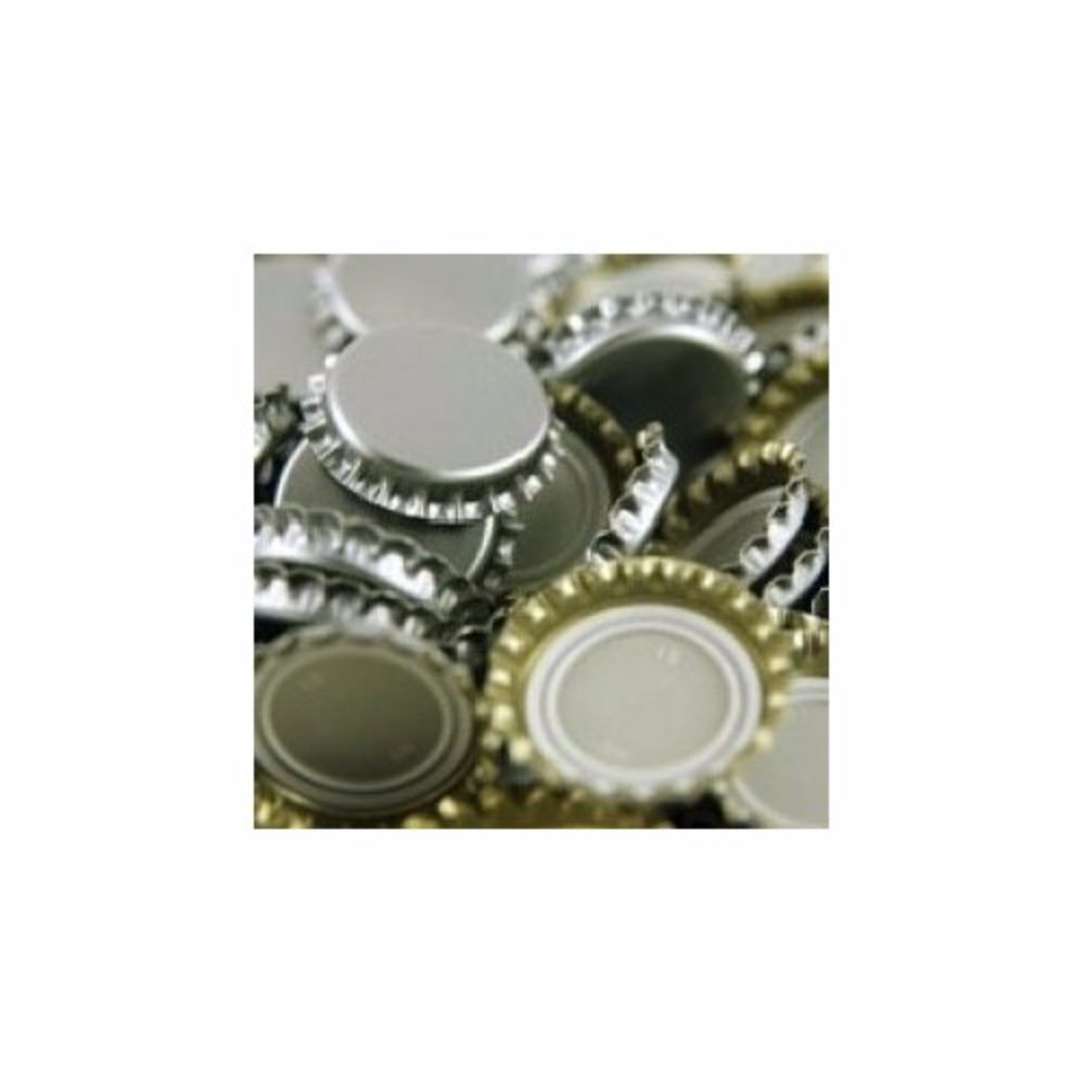 Silver Oxygen Barrier Beer Bottle Crown Caps 144 Pack