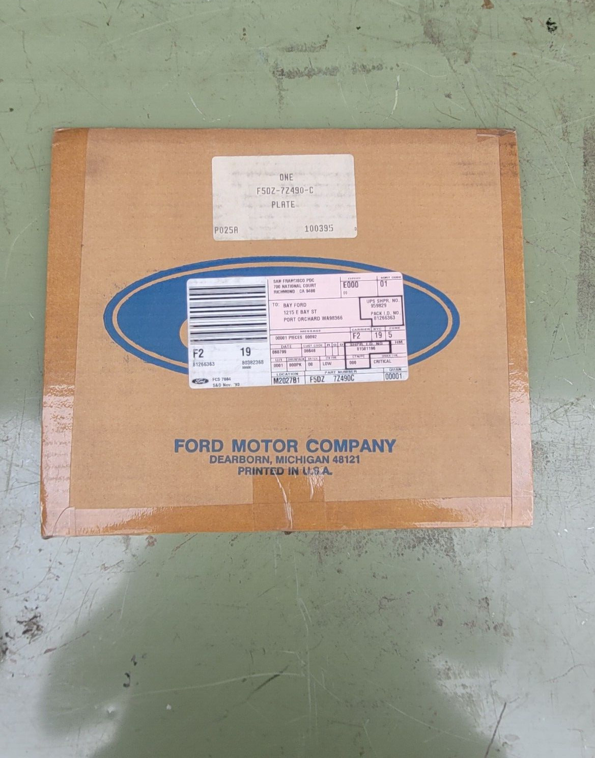 NEW GENUINE OEM Ford F5DZ-7Z490-C Bonded Valve Body Plate 1994-1995