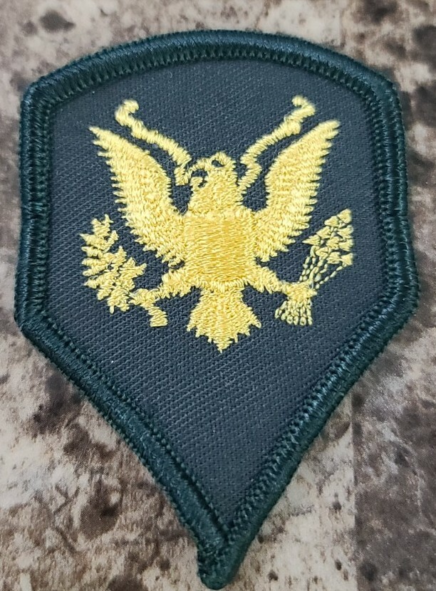 2-US Army 1955 Specialist Third Class E-4 Rank Patch Eagle Holding Arrows-Female