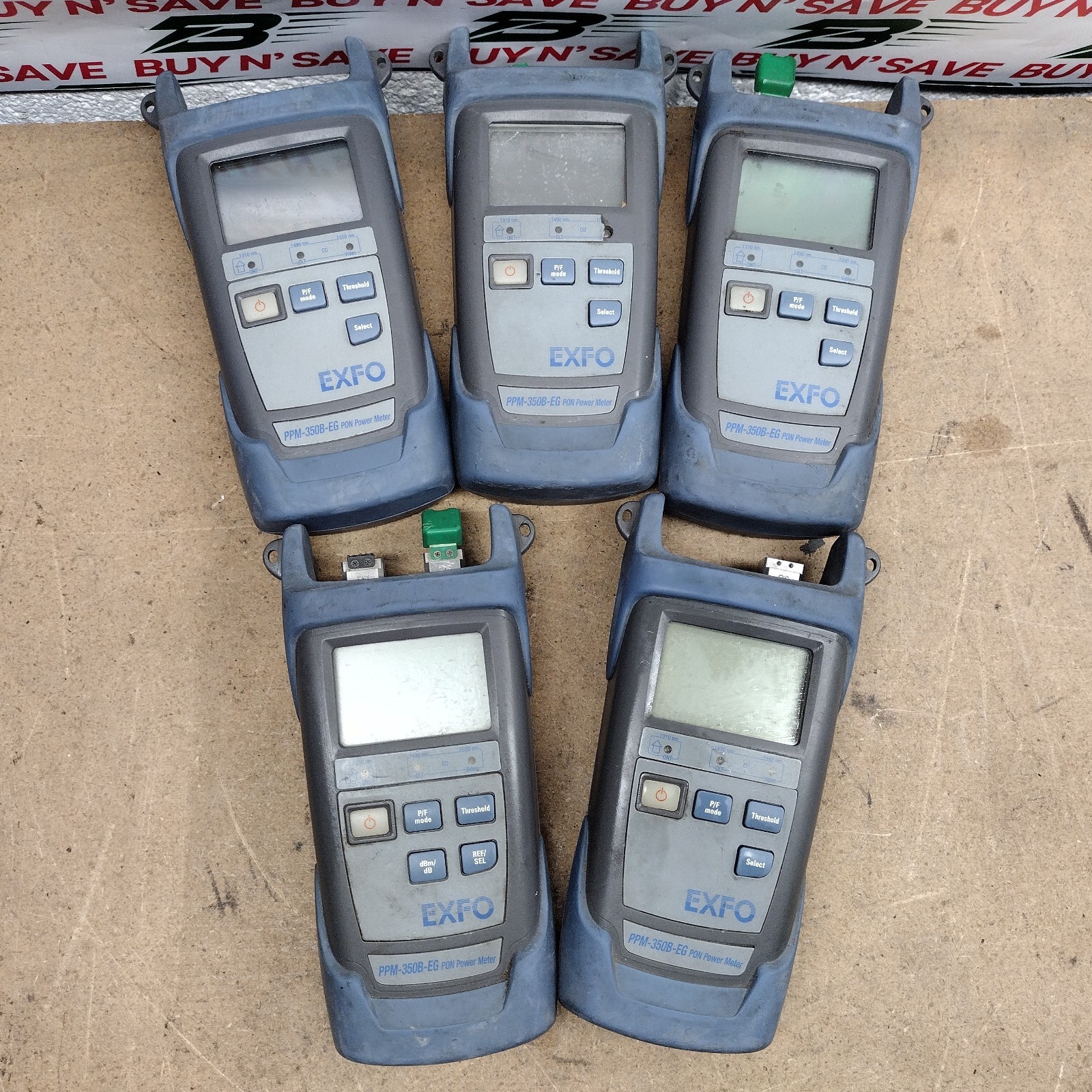 Lot of 5- EXFO PPM-352B-EG-EA-VZ1 C Power Meter - No Batteries/Cables - ForParts