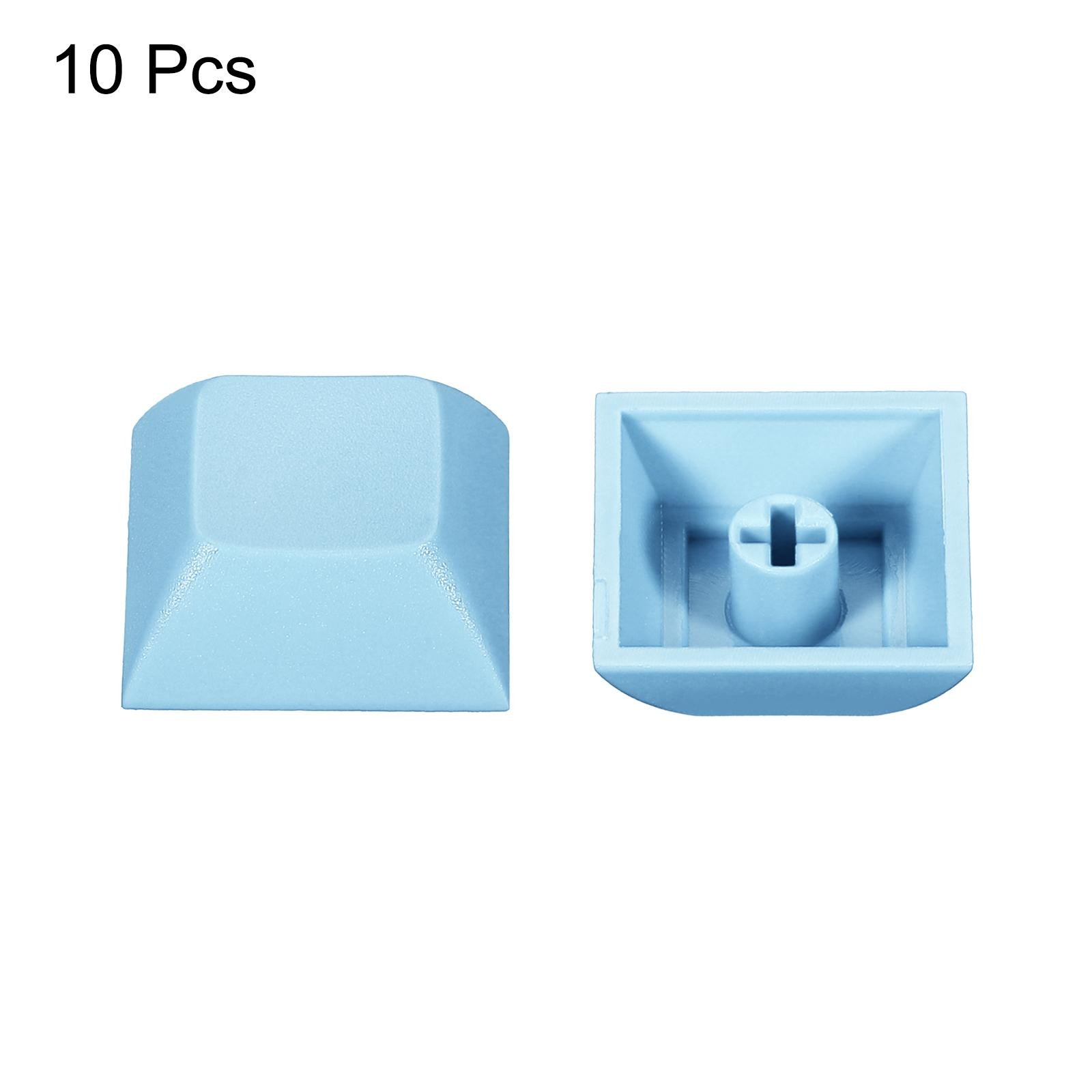 1U Blank Keycaps 10 Pack MX Keyboard Replacement Universal PBT Mechanical, Cyan