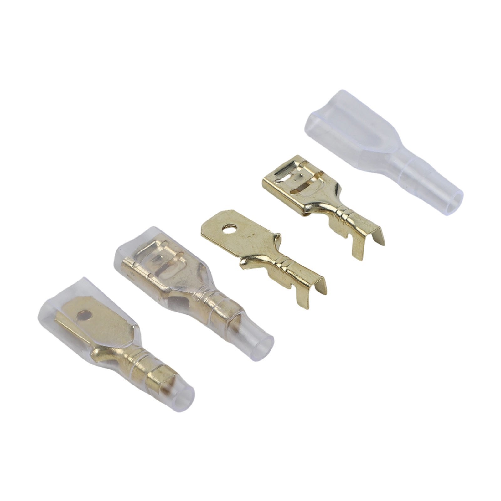 200pcs 6 3mm Gold Plated Spring Spade Terminals for Automotive Wiring Use