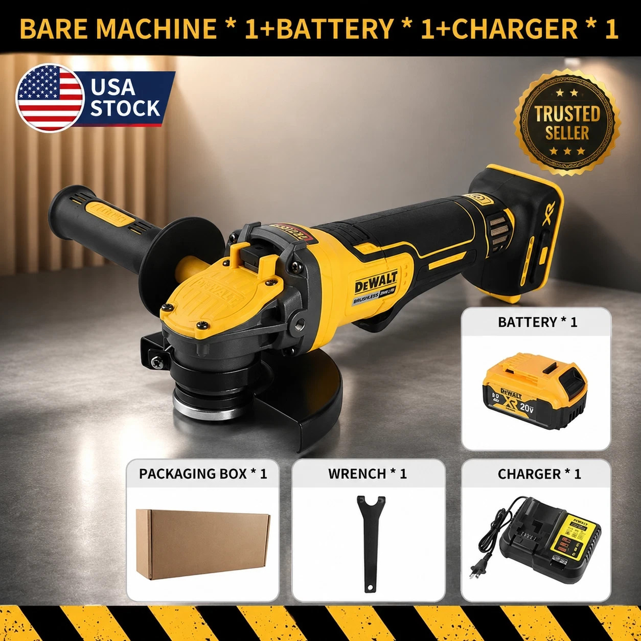 DEWALT DCG416 20V Max Brushless Bare Grinder, Edge Tool For Various Tasks