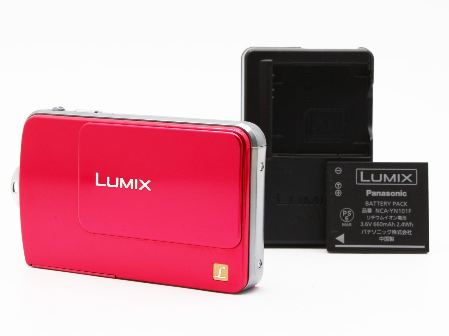 Panasonic Lumix DMC-FP7 16.1MP Digital Camera Red Touch Screen Y2K Slim Compact