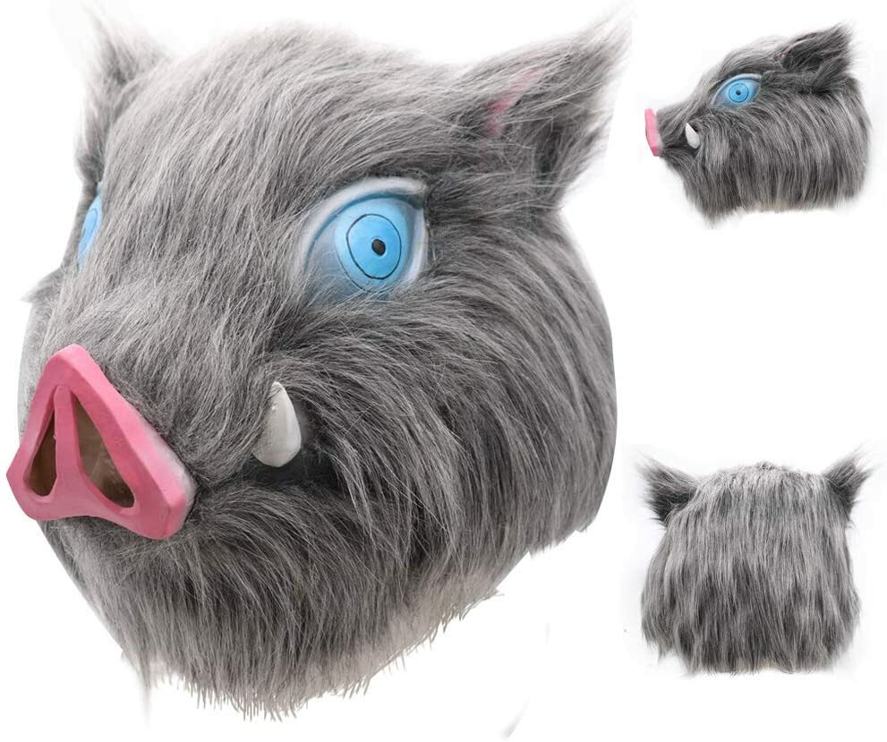 Demon Slayer Kimetsu no Yaiba Hashibira Inosuke Cosplay Mask Boar Helmet Costume