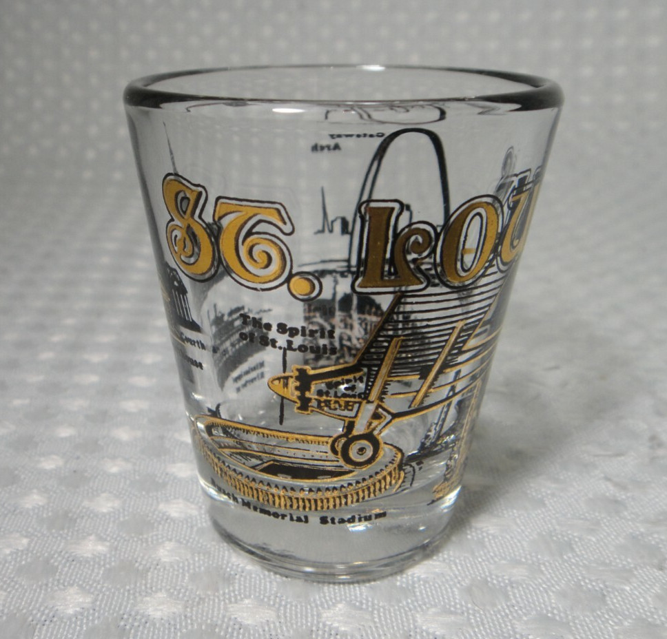 St. Louis Souvenir Shot Glass Gold & Black