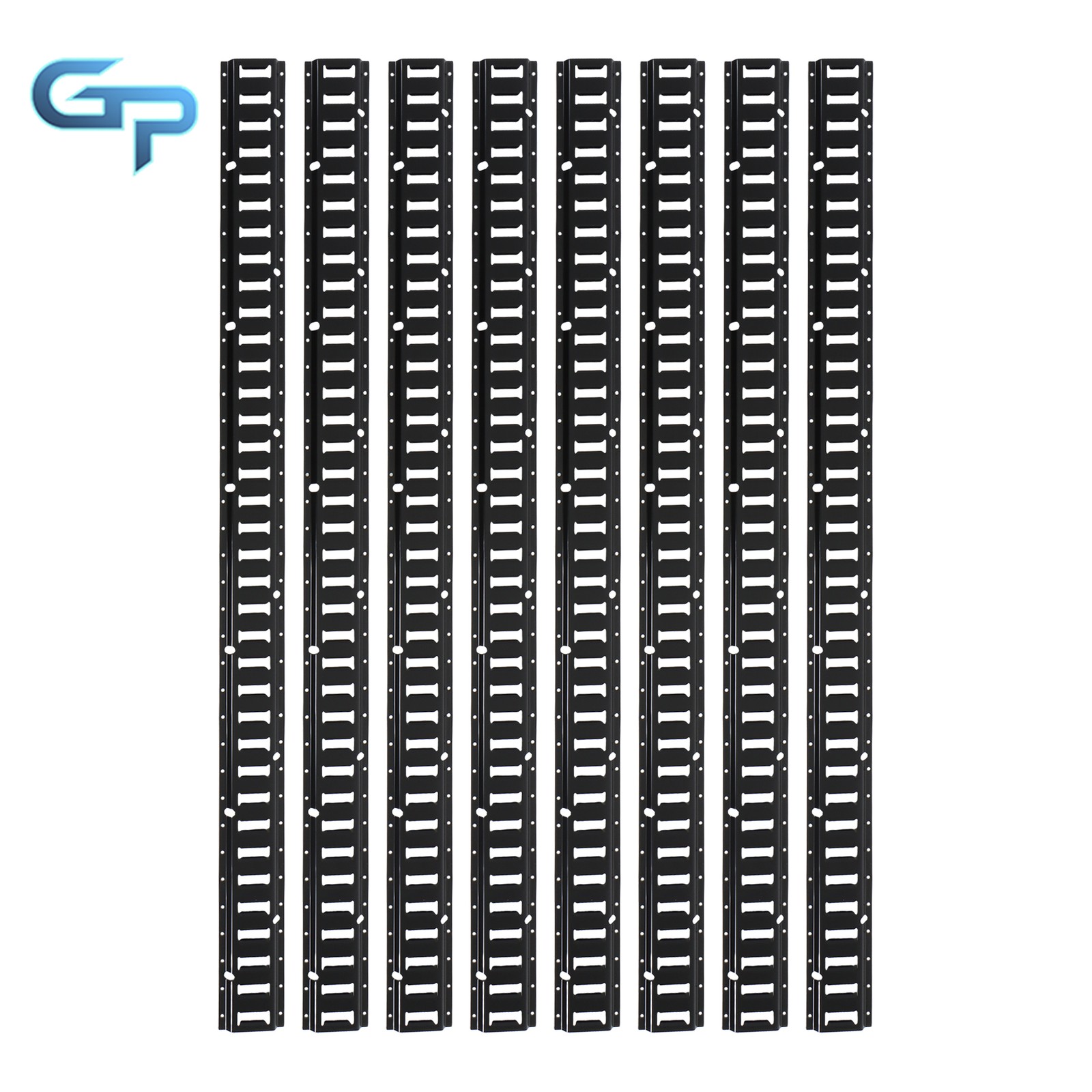 8 Pack 6' E Track Tie Down Rail Kit Powder Coat Black Horizontal For Van Trailer