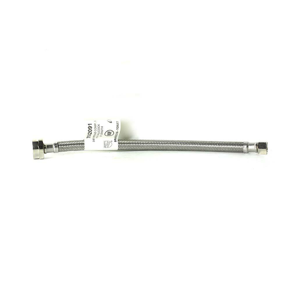7642086 1/2 Inch Fip. x 7/8 Inch Ballcock  x 12 Inch Long Stainless Steel Riser