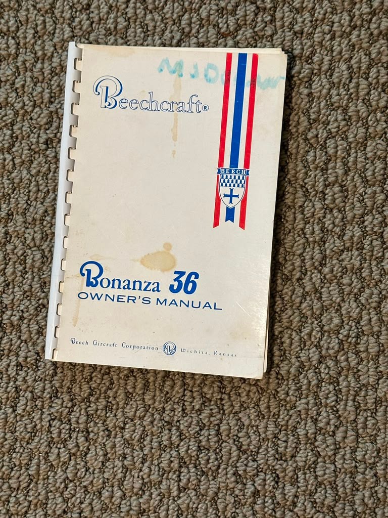 Beechcraft Bonanza Model 36  Owner's Manual  Issued Feb 11, 1972
