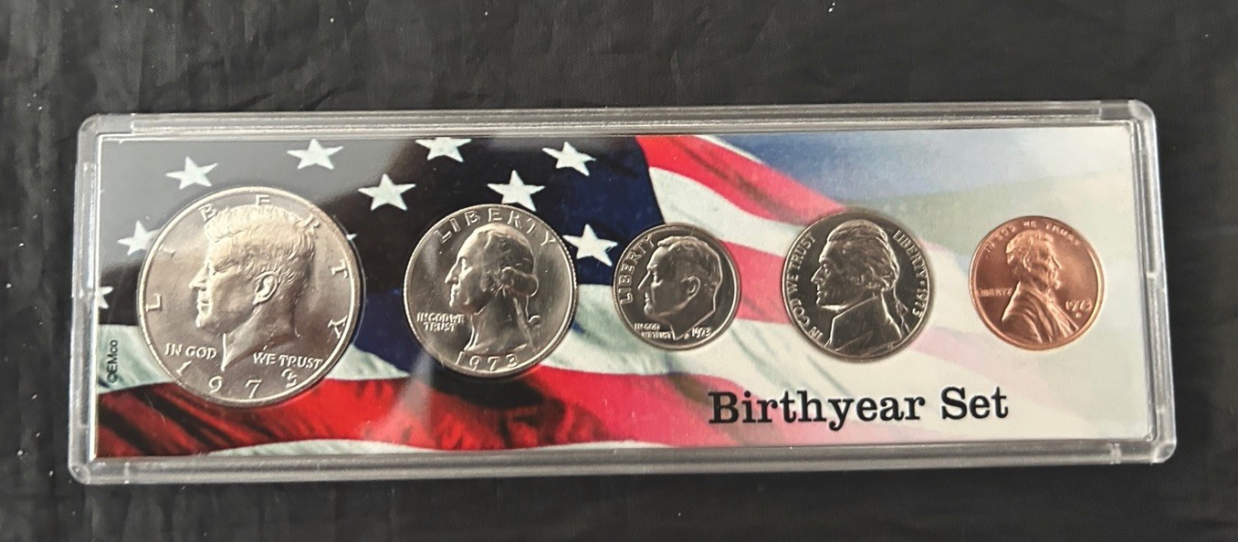 1973 Birth Year Set 5 Bright Uncirculated Coins FREE SHIPPING