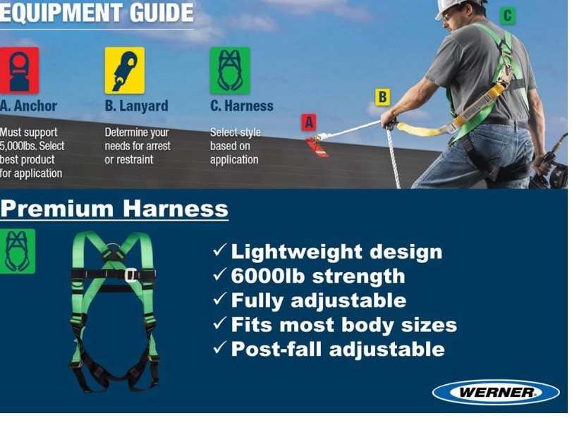 Werner (Universal Sized) Harness Tree/Climbing/Roofing Safety Harness System