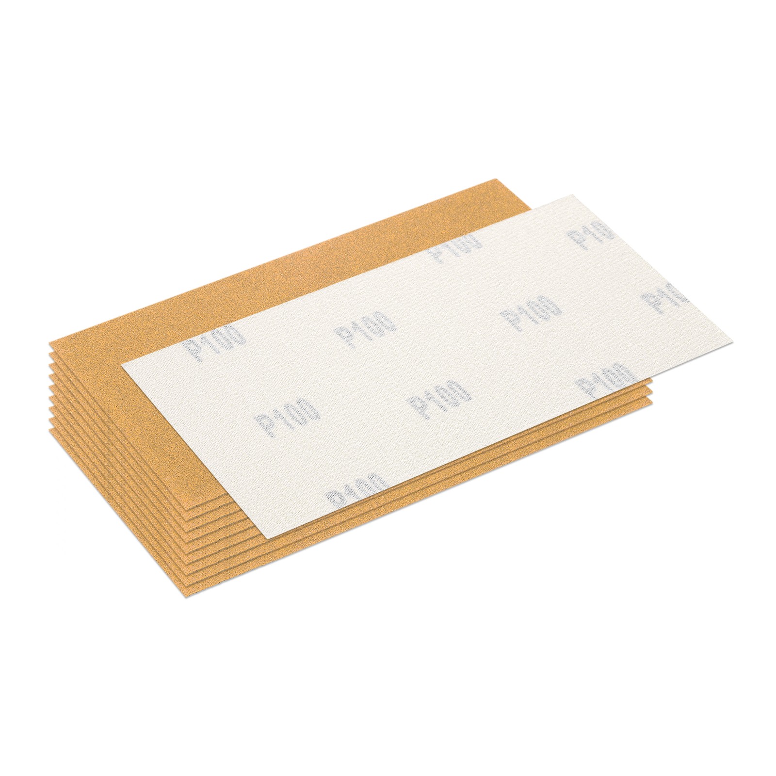10 Pcs 100 Grit Dry Sandpapers, 4.5 x 9 Inch Sand Papers, Gold