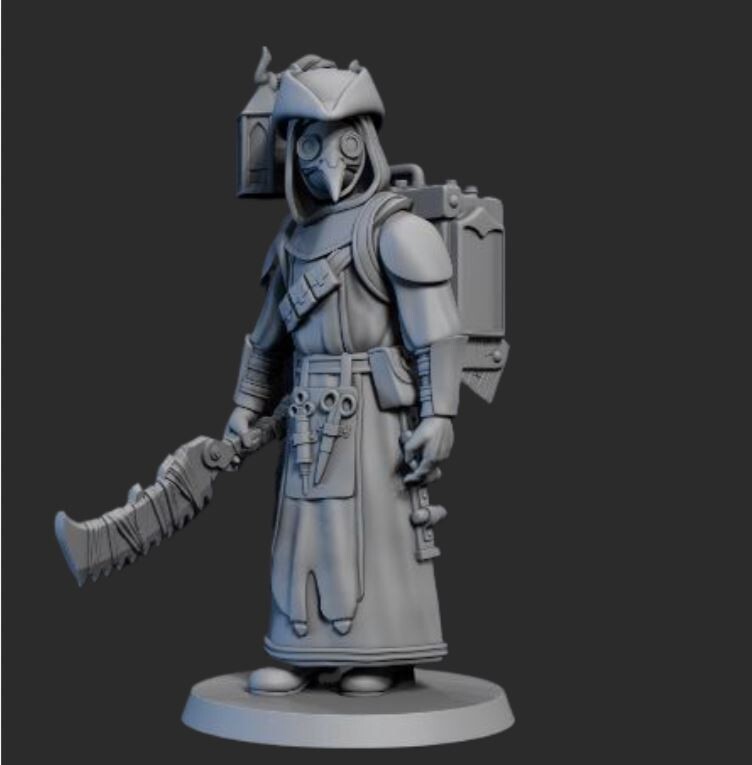 Plague Doctor Artificer Alchemist Townsfolk NPC 32mm Scale DND D&D Miniature RM