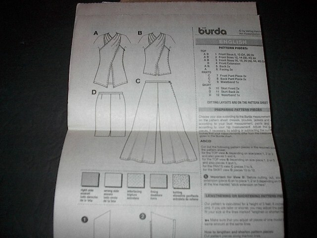 Burda Pattern 8257 Misses' Coordinates Pants in Two Lengths & Top 8 ~ 20 Uncut