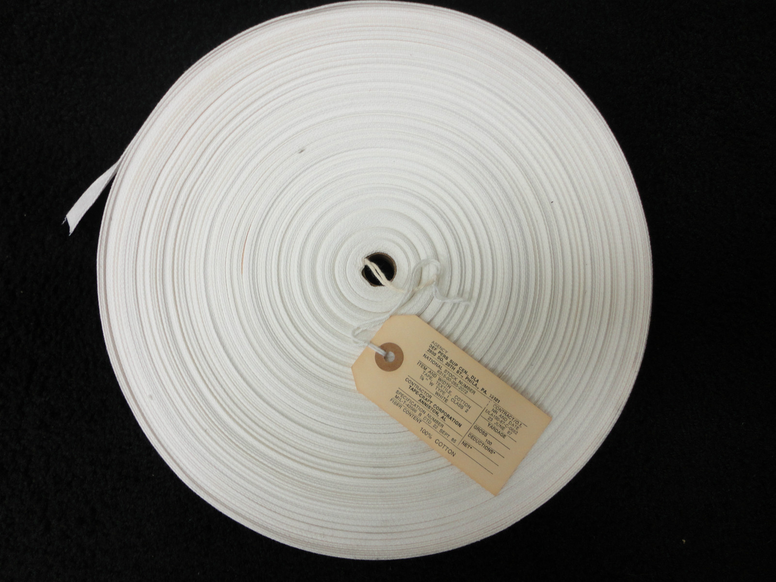 100 YARDS 100% COTTON  PLAIN WEAVE WEBBING STRAP 3/4 - 1" ~NEW~
