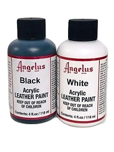 Angelus Brand Acrylic Leather Paint Waterproof 4oz 4 Fl Oz (Pack of 2), White