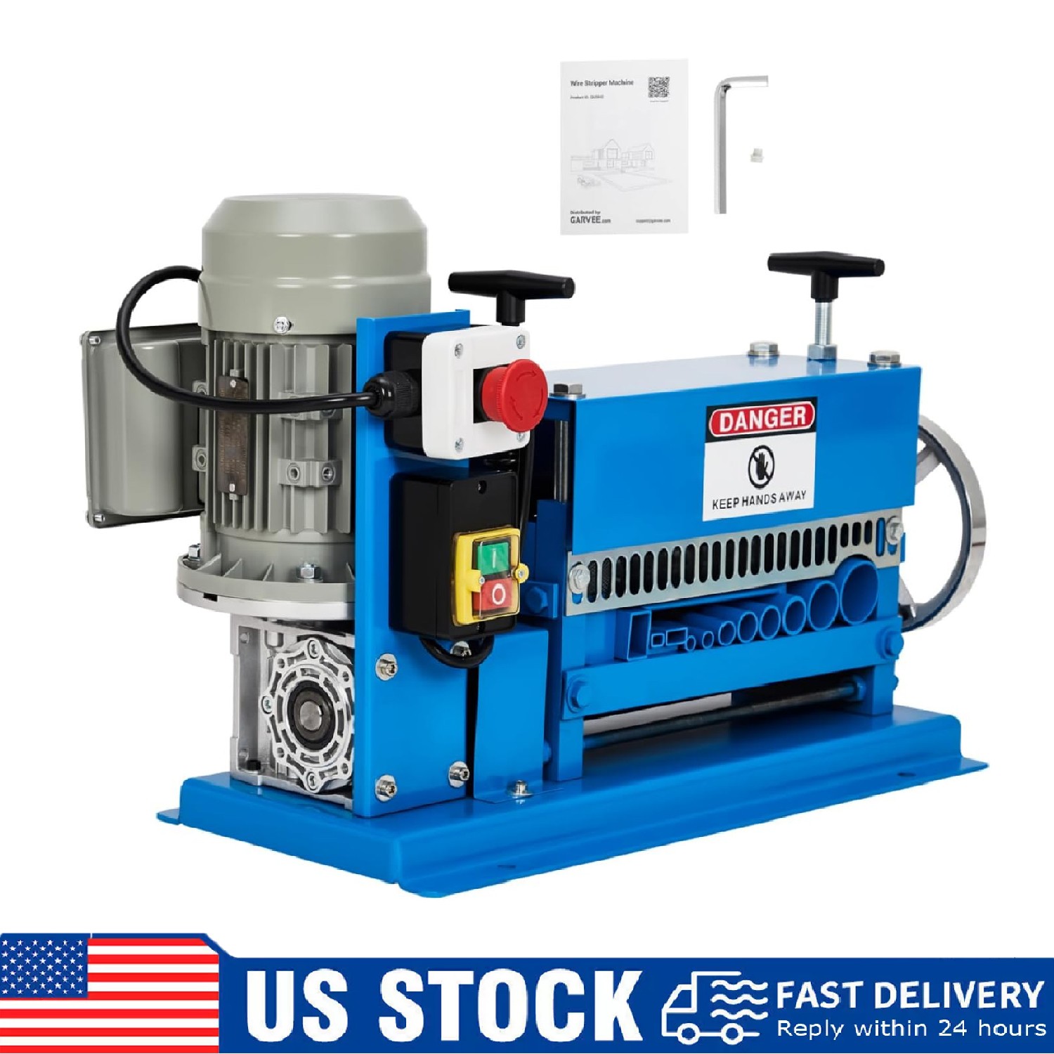 370W Electric Wire Stripper Machine 0.06''-1.5'' Copper Cable Stripper Portable