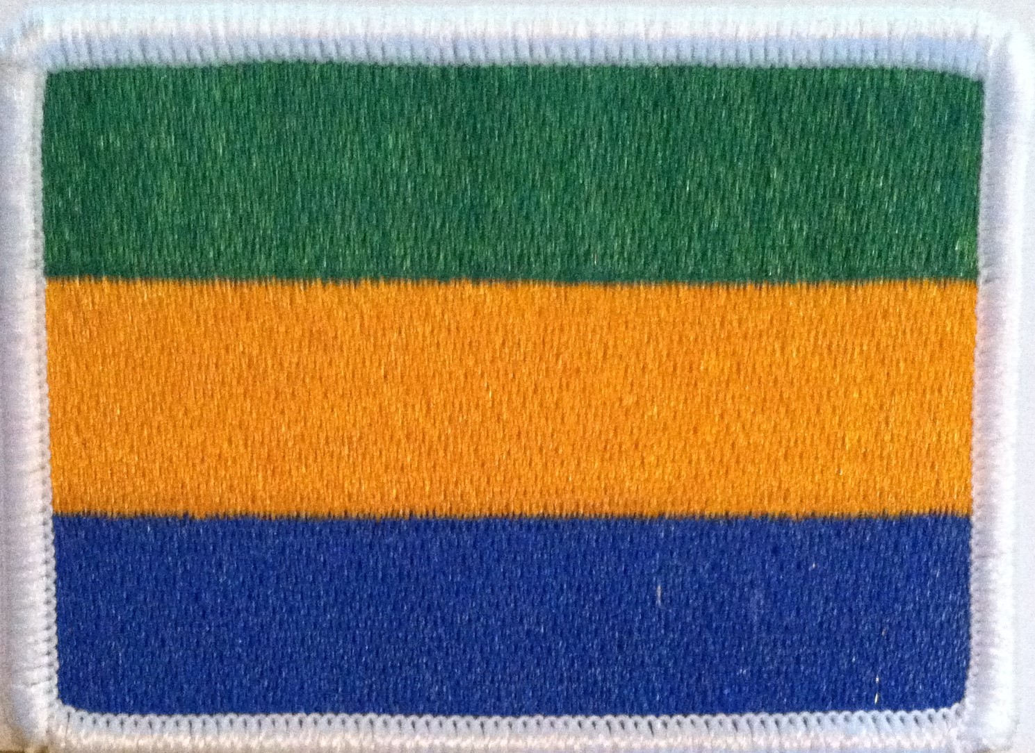 GABON Flag PATCH With Hook & Loop Fastener Military Emblem White Border #6