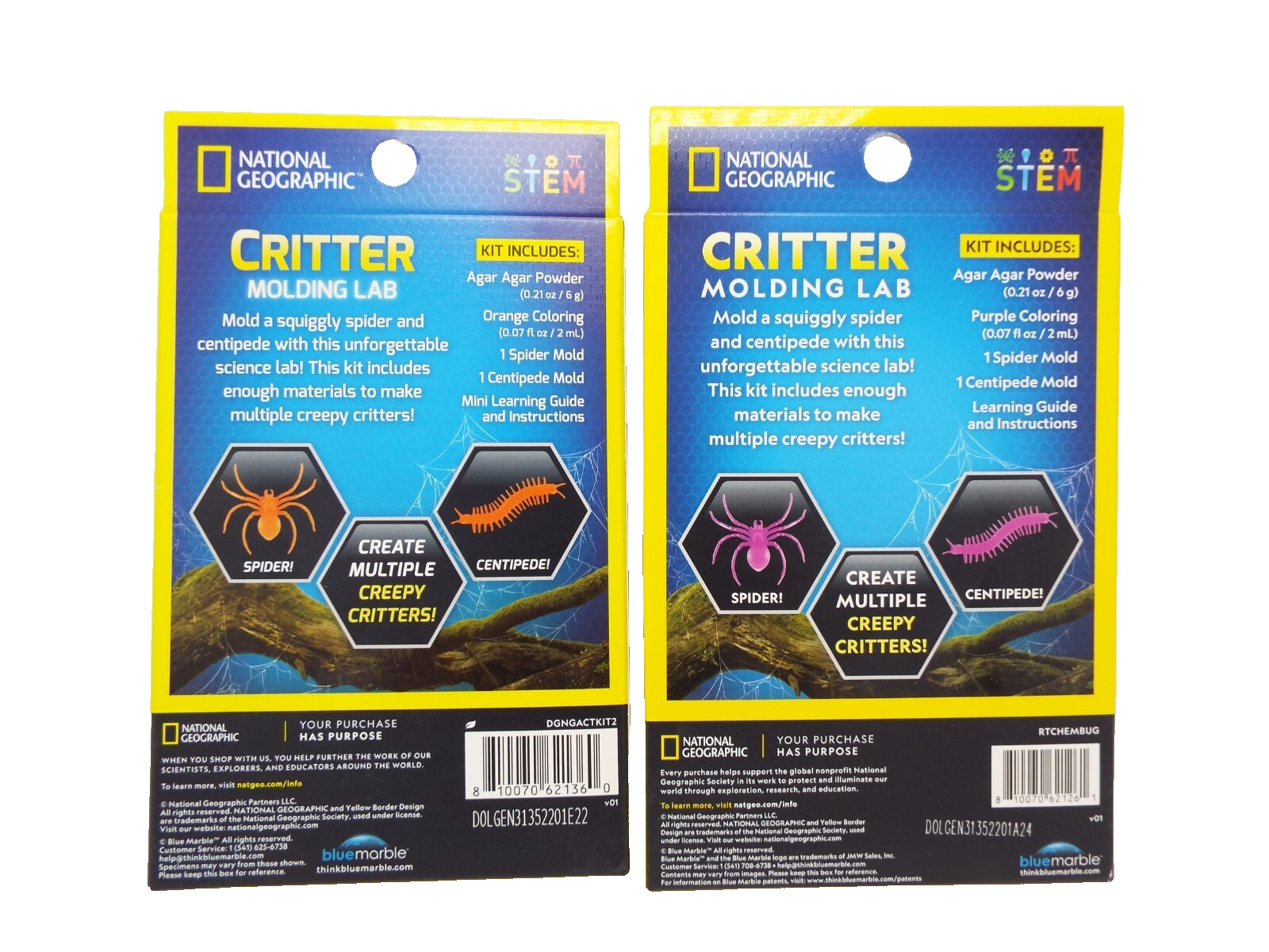 2 National Geographic STEM Critter Molding Lab Science Kits Spider & Centipede